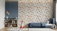 Soft Blush Floral Sketch Wallpaper⁠