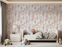 Ethereal Blush Iris Garden Wallpaper⁠