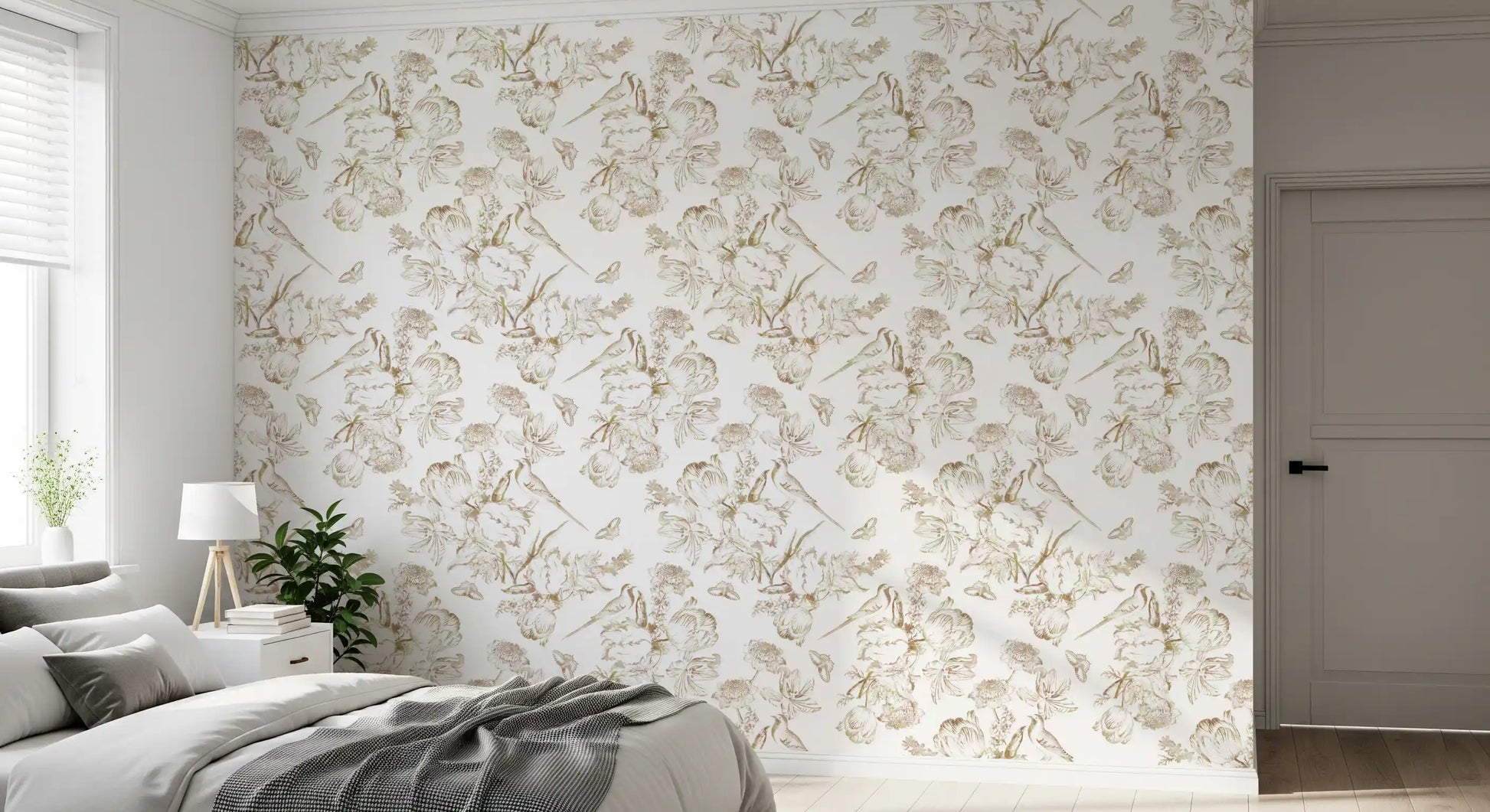 Ethereal Winged Meadow Motif Wallpaper⁠