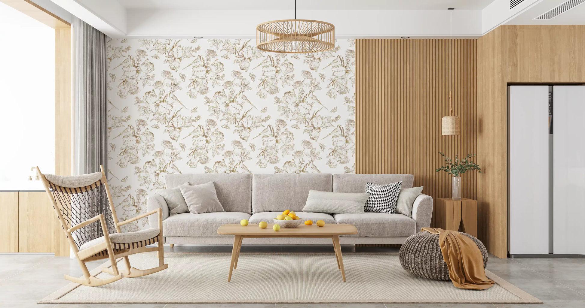 Ethereal Winged Meadow Motif Wallpaper⁠