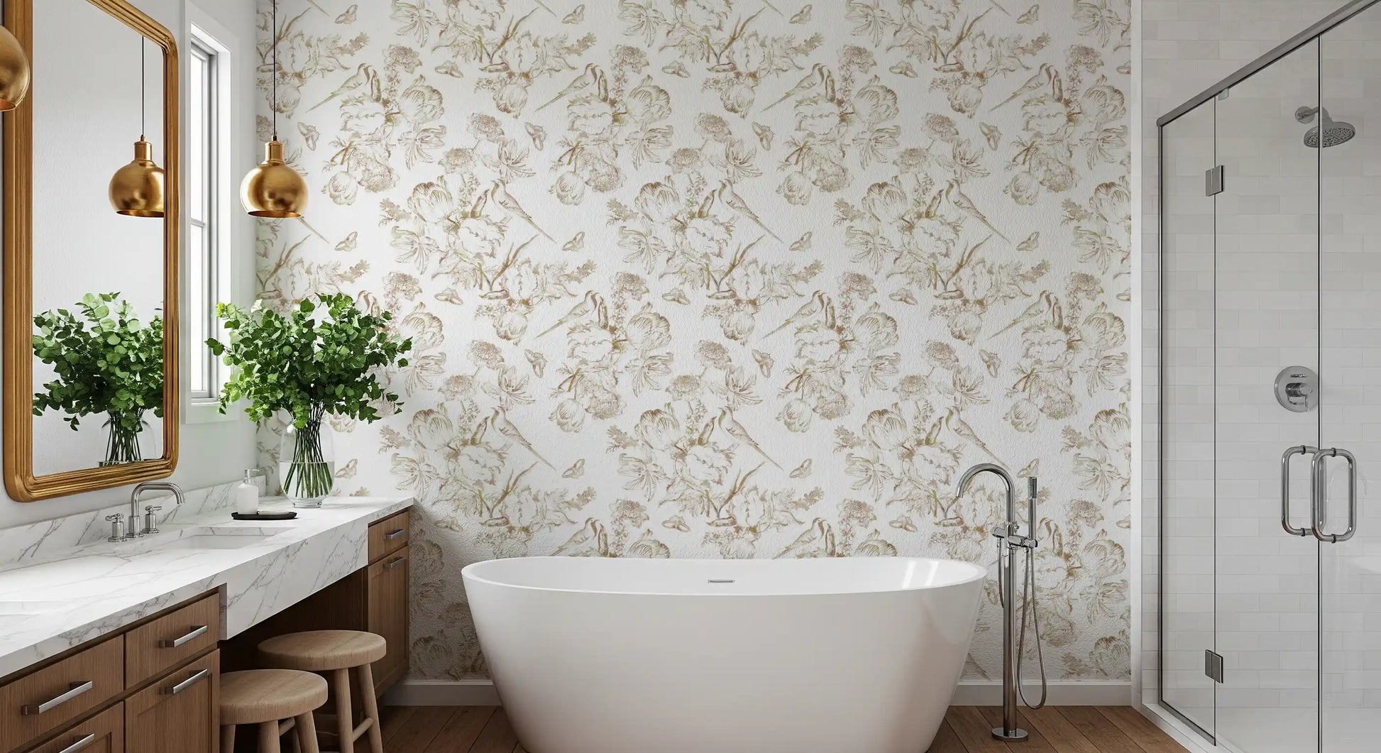 Ethereal Winged Meadow Motif Wallpaper⁠
