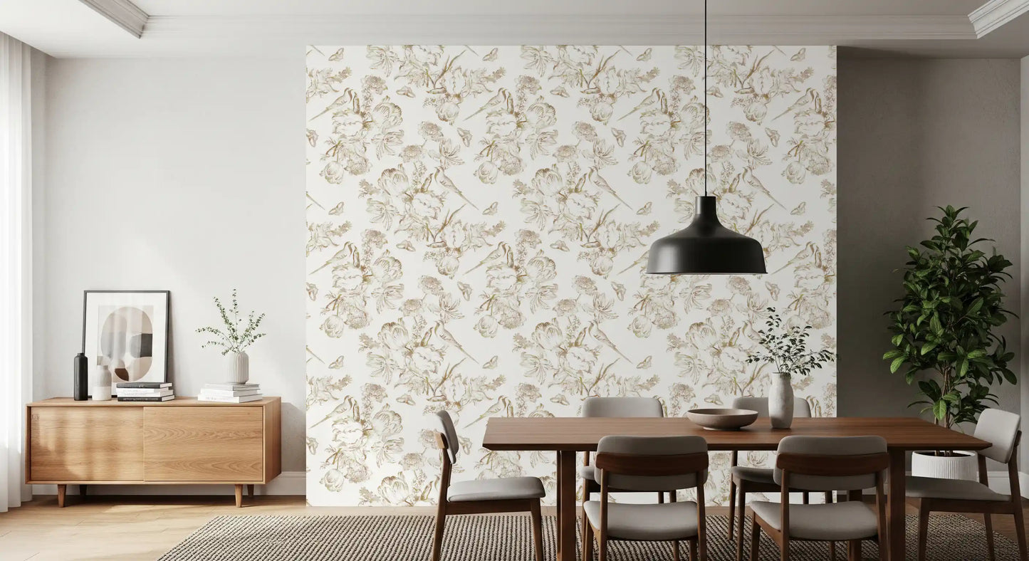 Ethereal Winged Meadow Motif Wallpaper⁠
