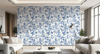 Indigo Botanical Sketch Wallpaper⁠