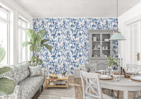 Indigo Botanical Sketch Wallpaper⁠