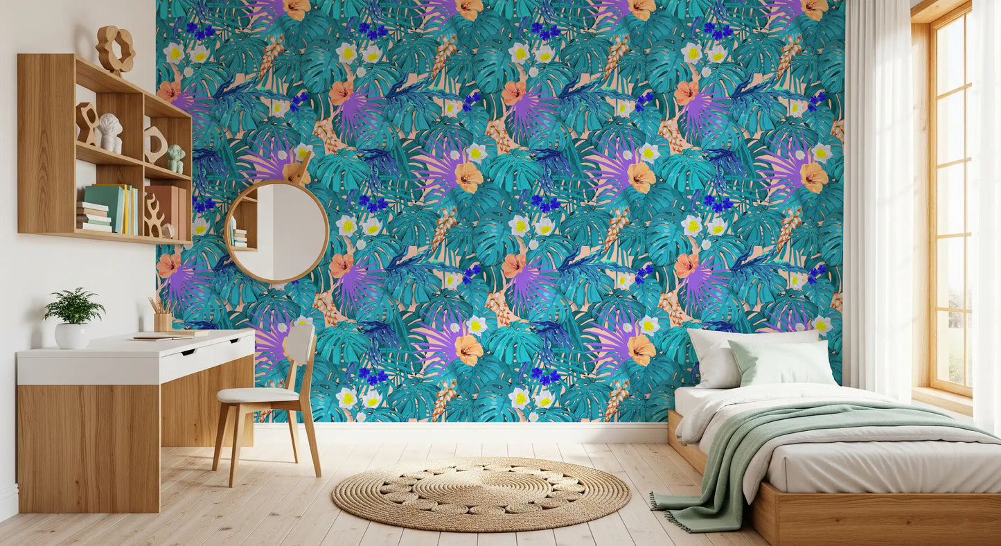 Tropical Jungle Bloom Wallpaper⁠