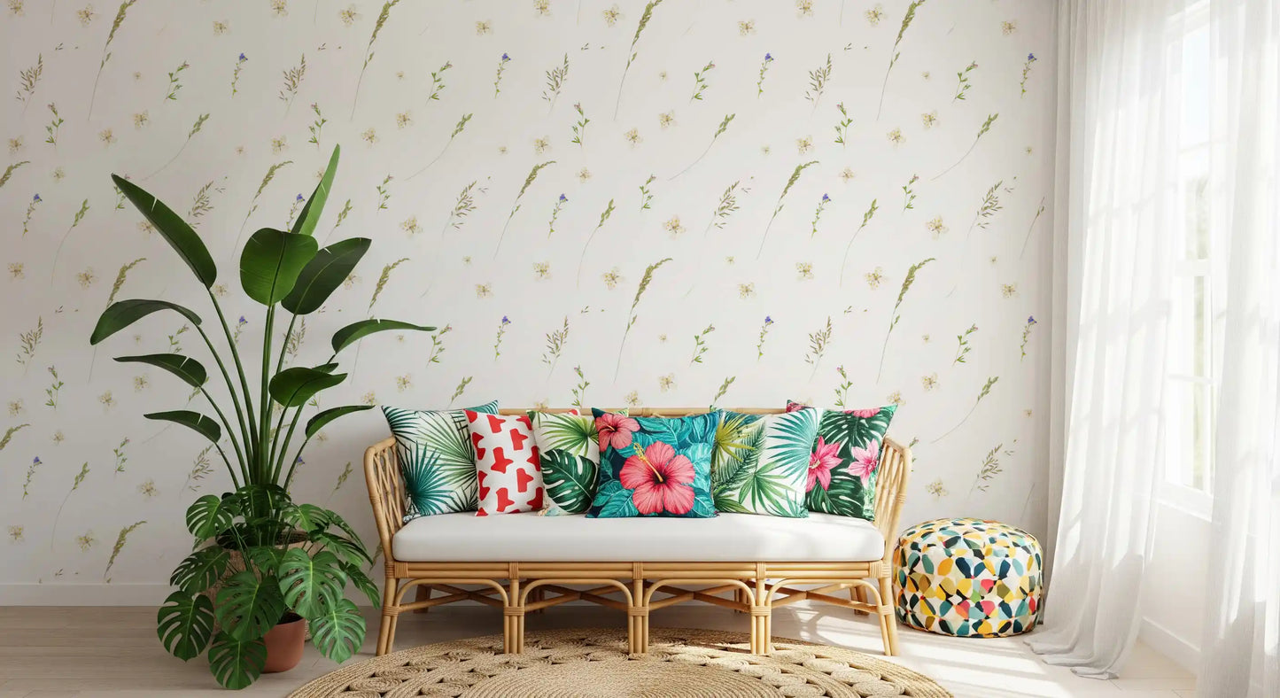 Pressed Meadow Wildflowers Wallpaper⁠