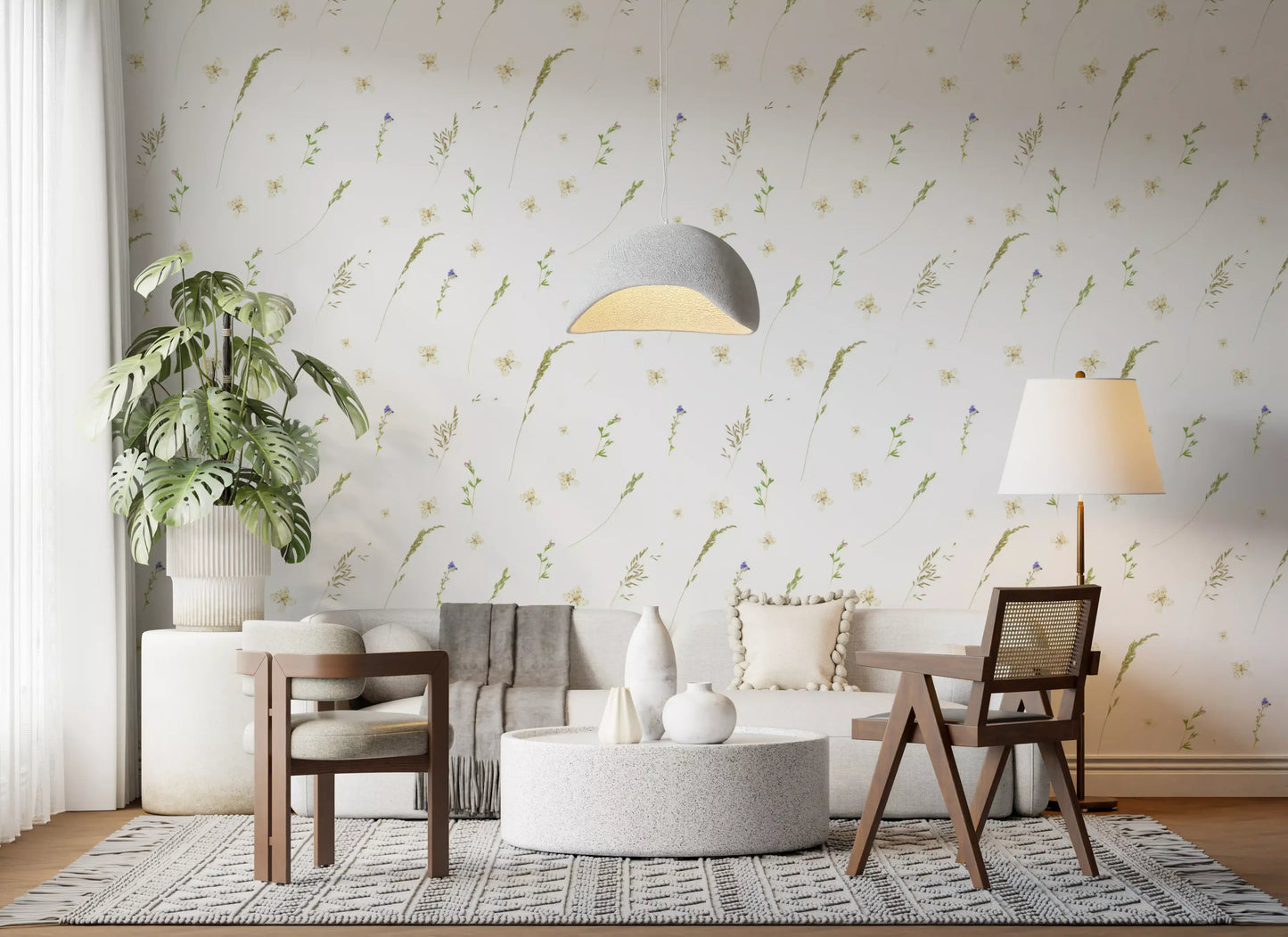 Pressed Meadow Wildflowers Wallpaper⁠