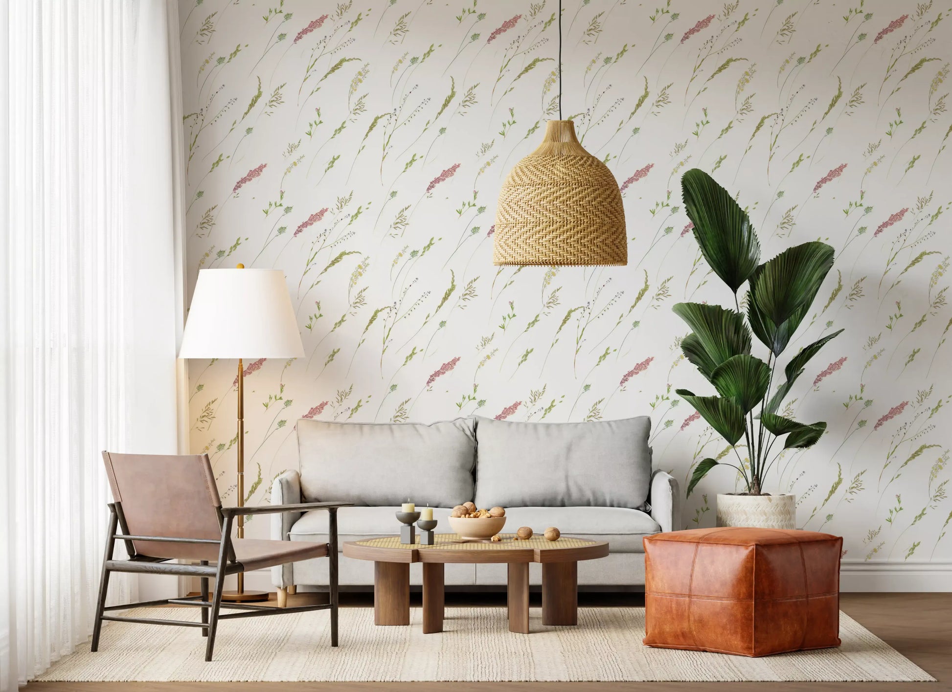 Rustic Meadow Sprigs Wallpaper⁠