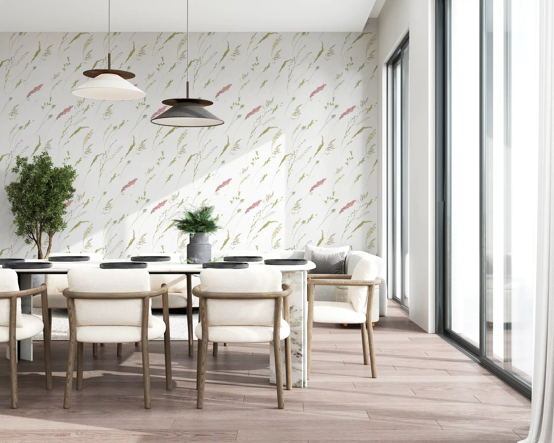 Rustic Meadow Sprigs Wallpaper⁠