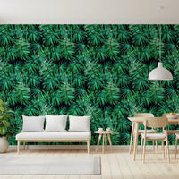Verdant Tropical Palm Canopy Wallpaper⁠