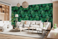 Verdant Tropical Palm Canopy Wallpaper⁠