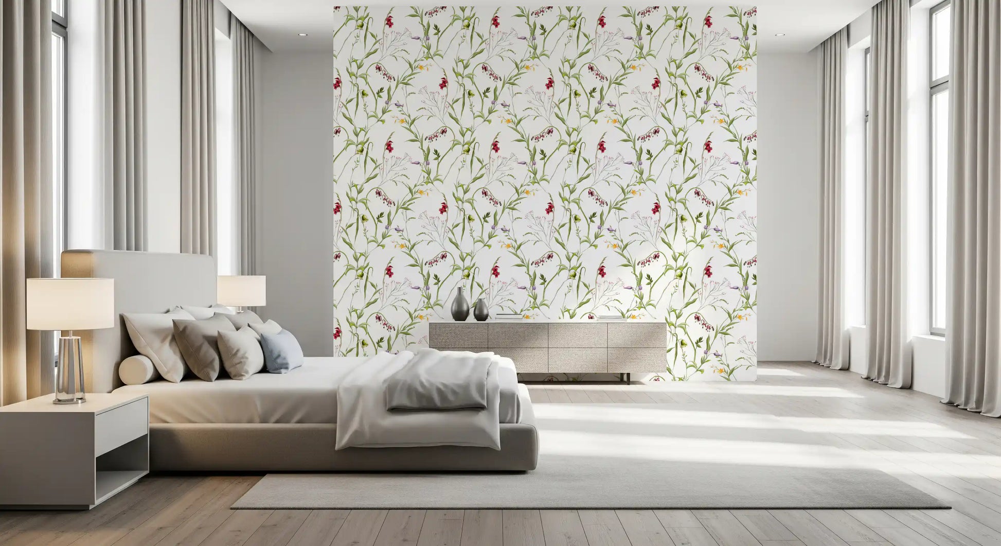 Wildflower Meadow Botanical Wallpaper⁠
