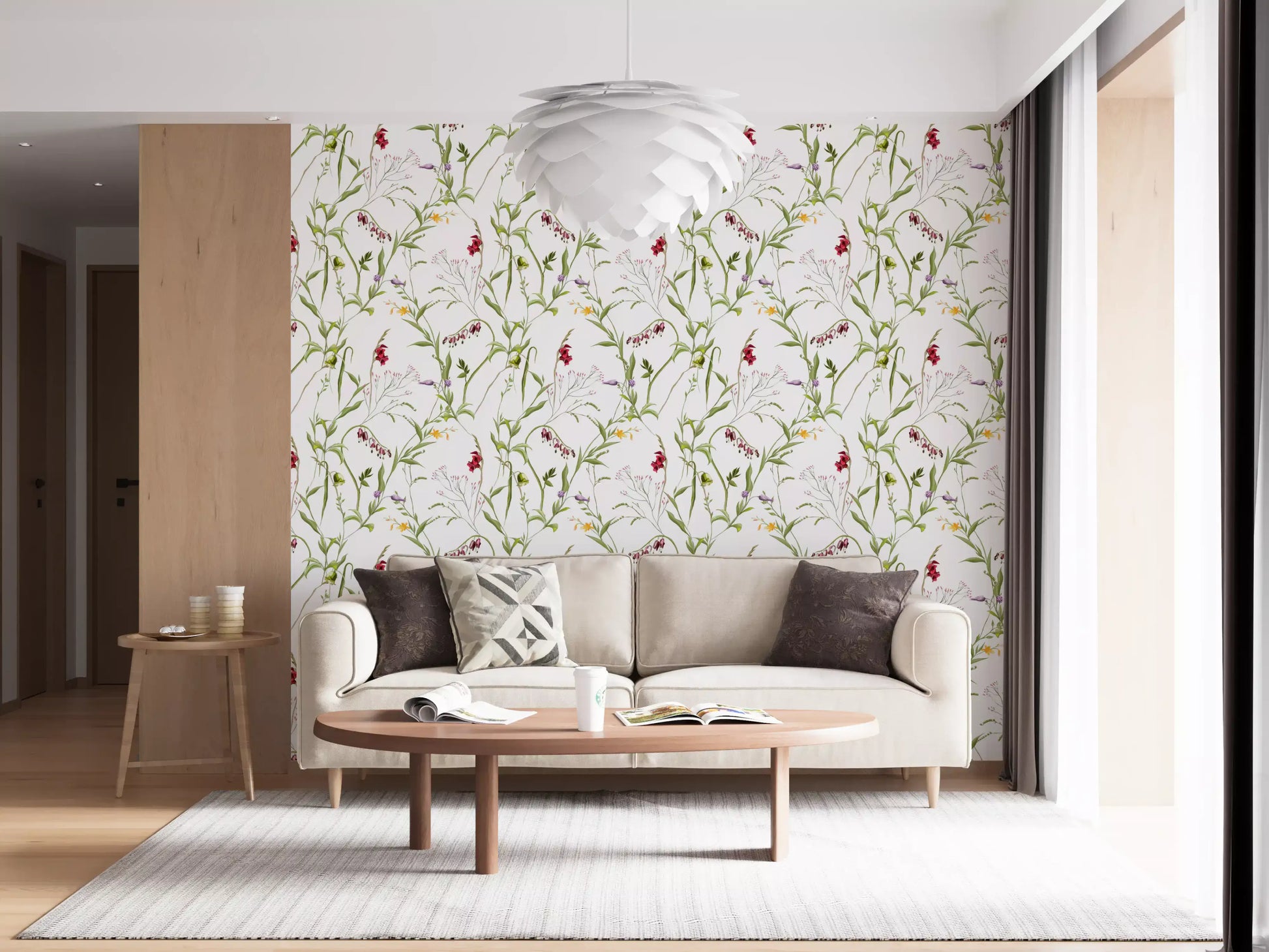 Wildflower Meadow Botanical Wallpaper⁠