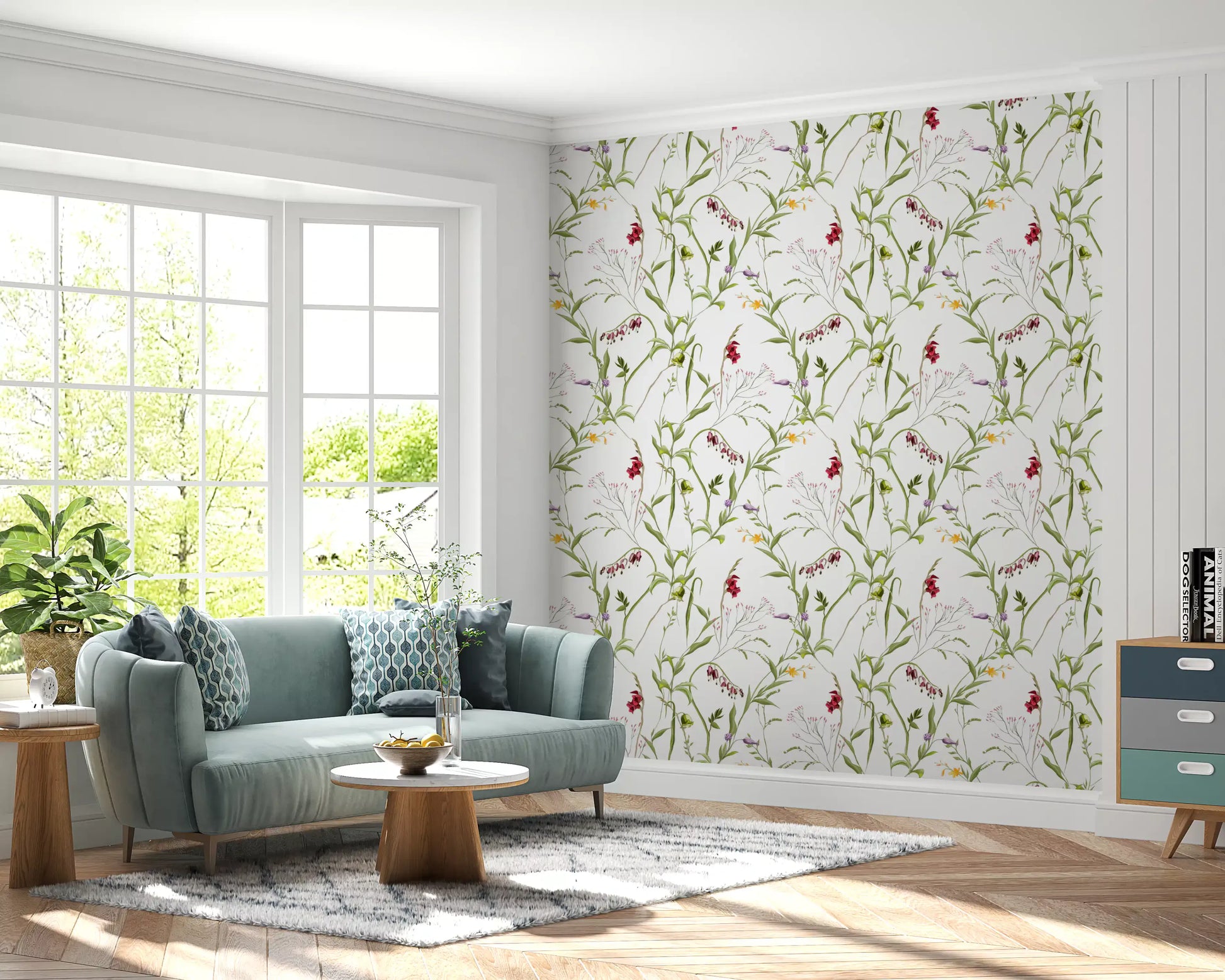 Wildflower Meadow Botanical Wallpaper⁠
