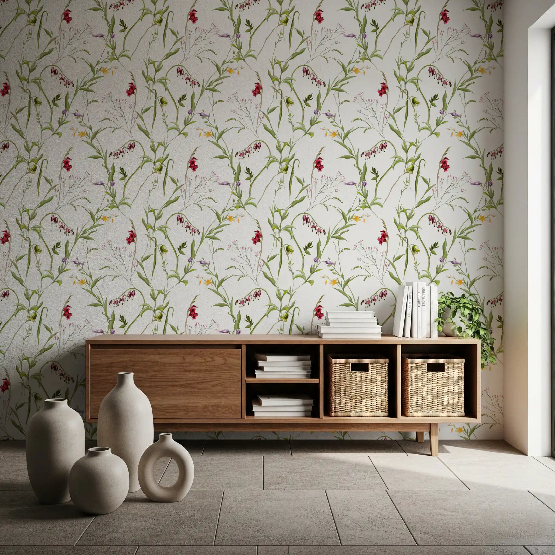 Wildflower Meadow Botanical Wallpaper⁠