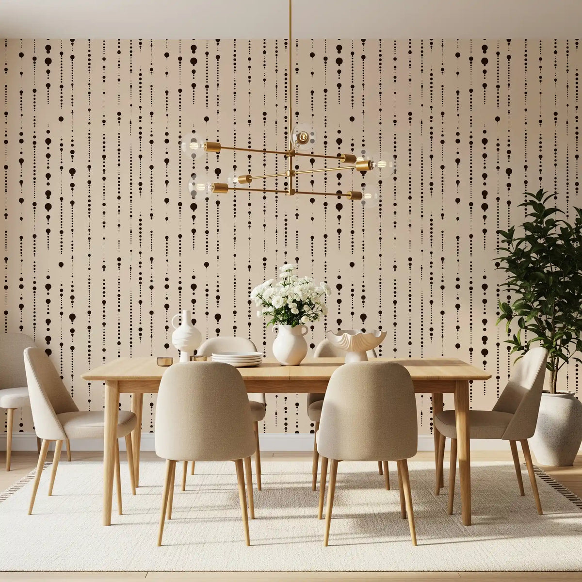 Minimalist dot wallpaper in a calm neutral bedroom GD12303