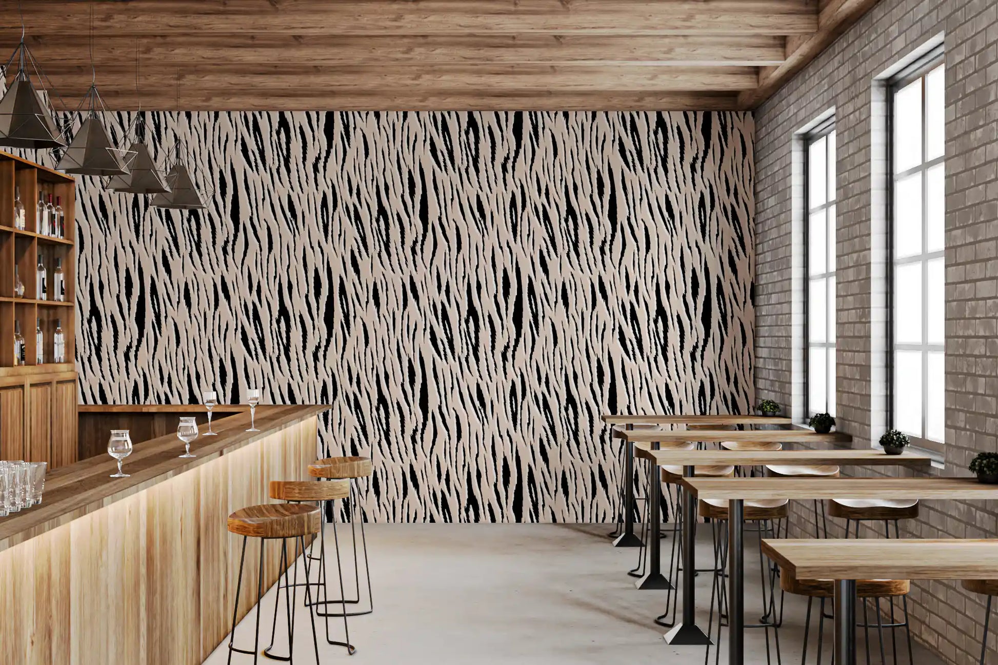 Abstract Zebra Stripe Texture Wallpaper⁠