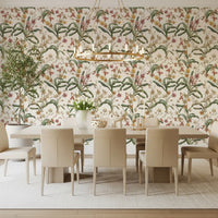 Vintage Botanical Orchid Trail Wallpaper⁠