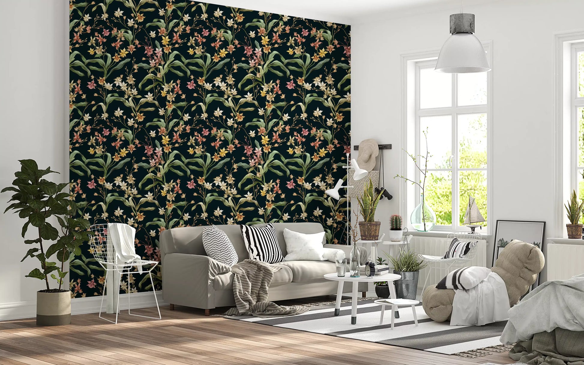 Midnight Botanical Orchard Wallpaper⁠