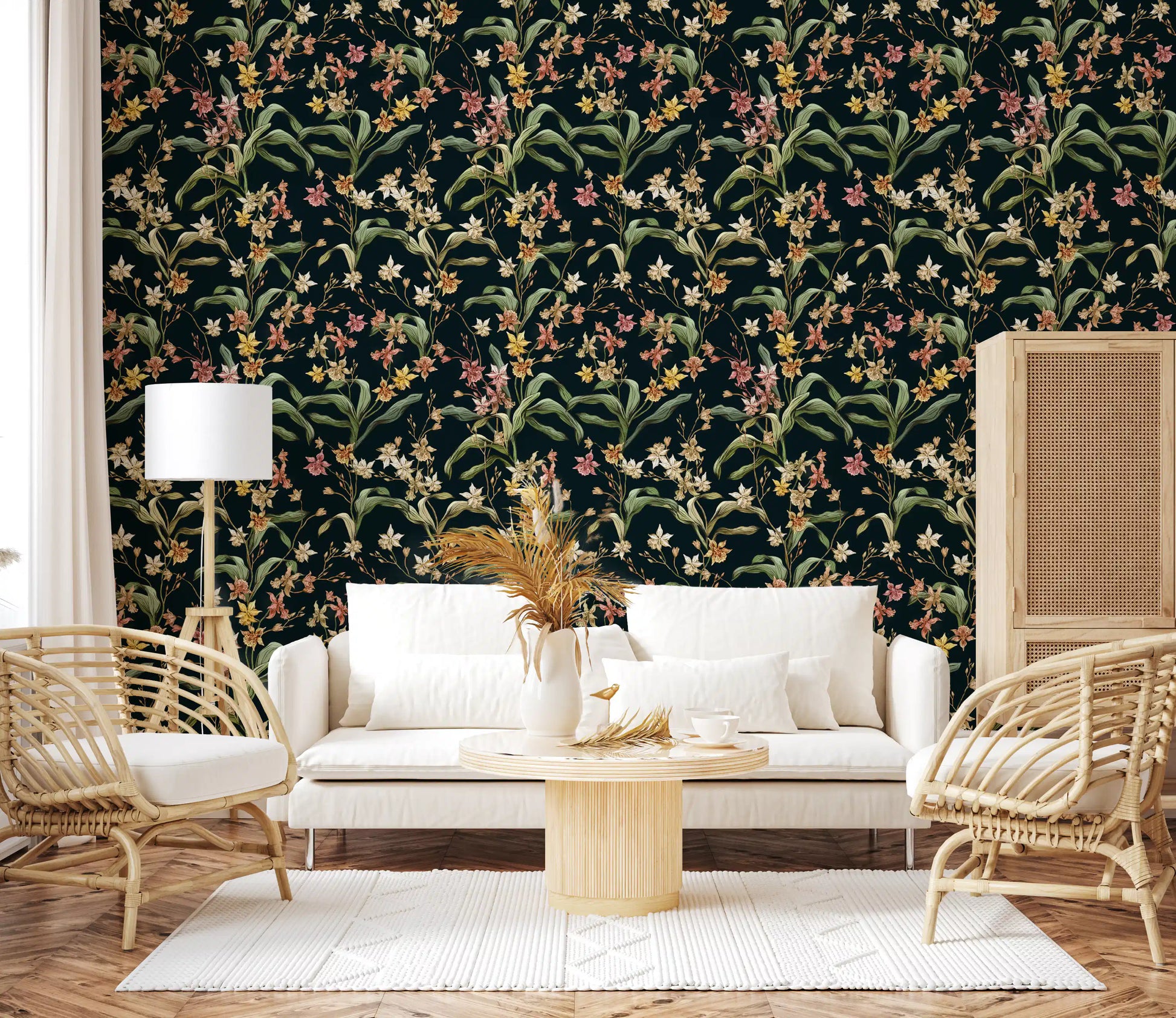 Midnight Botanical Orchard Wallpaper⁠