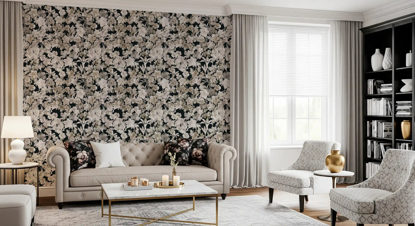 Rustic Floral Silhouette Art Wallpaper⁠
