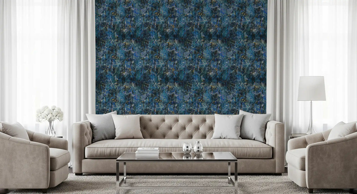 Midnight Marble Vein Abstract Wallpaper⁠