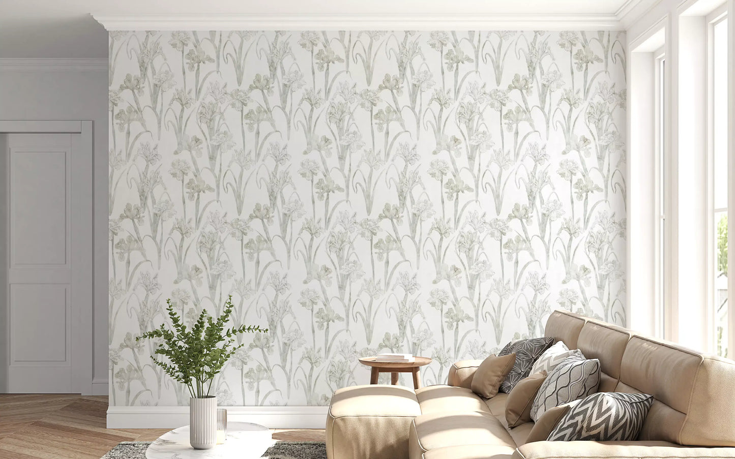 Serene Botanical Sketch Wallpaper⁠