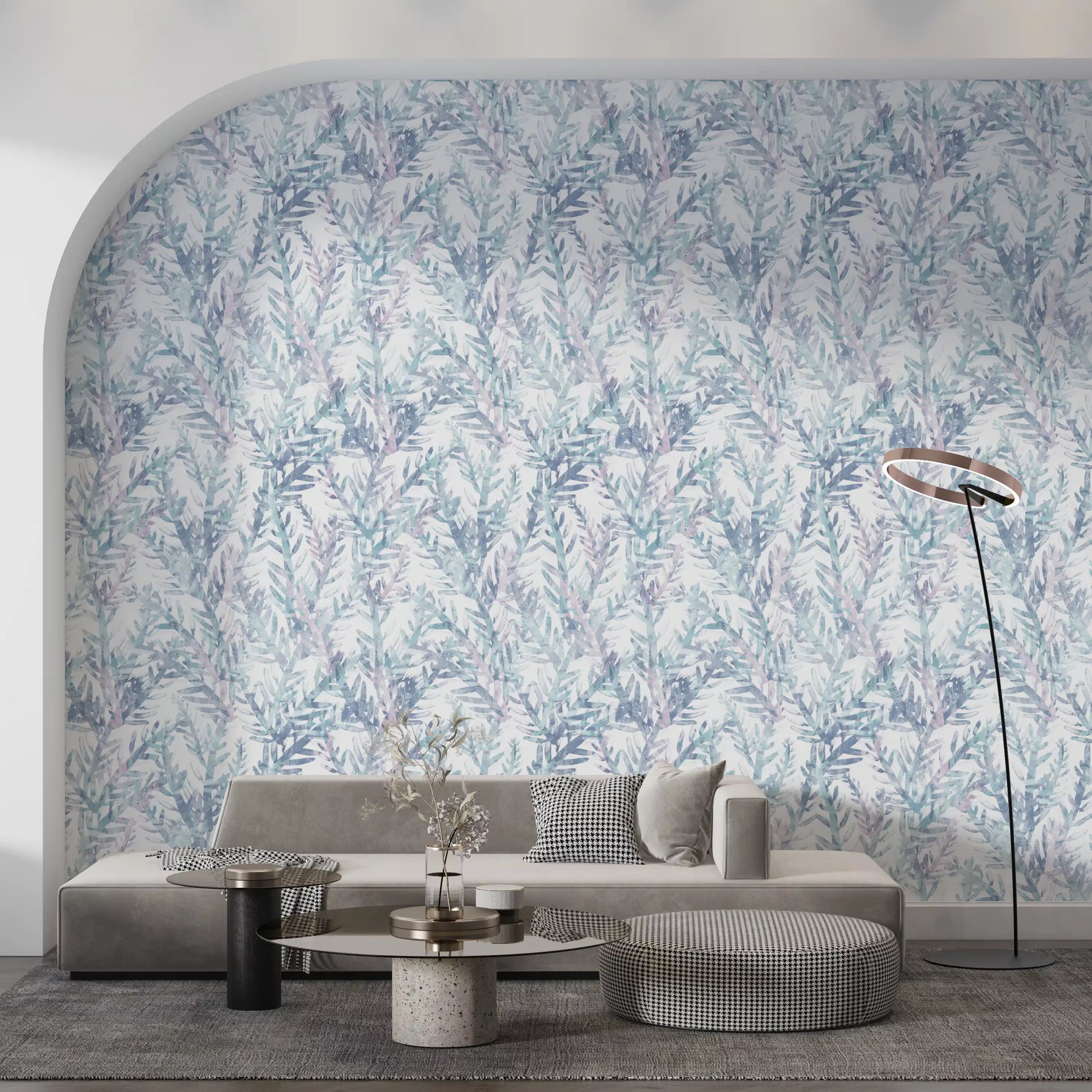 Ethereal Botanical Fern Frost Wallpaper⁠