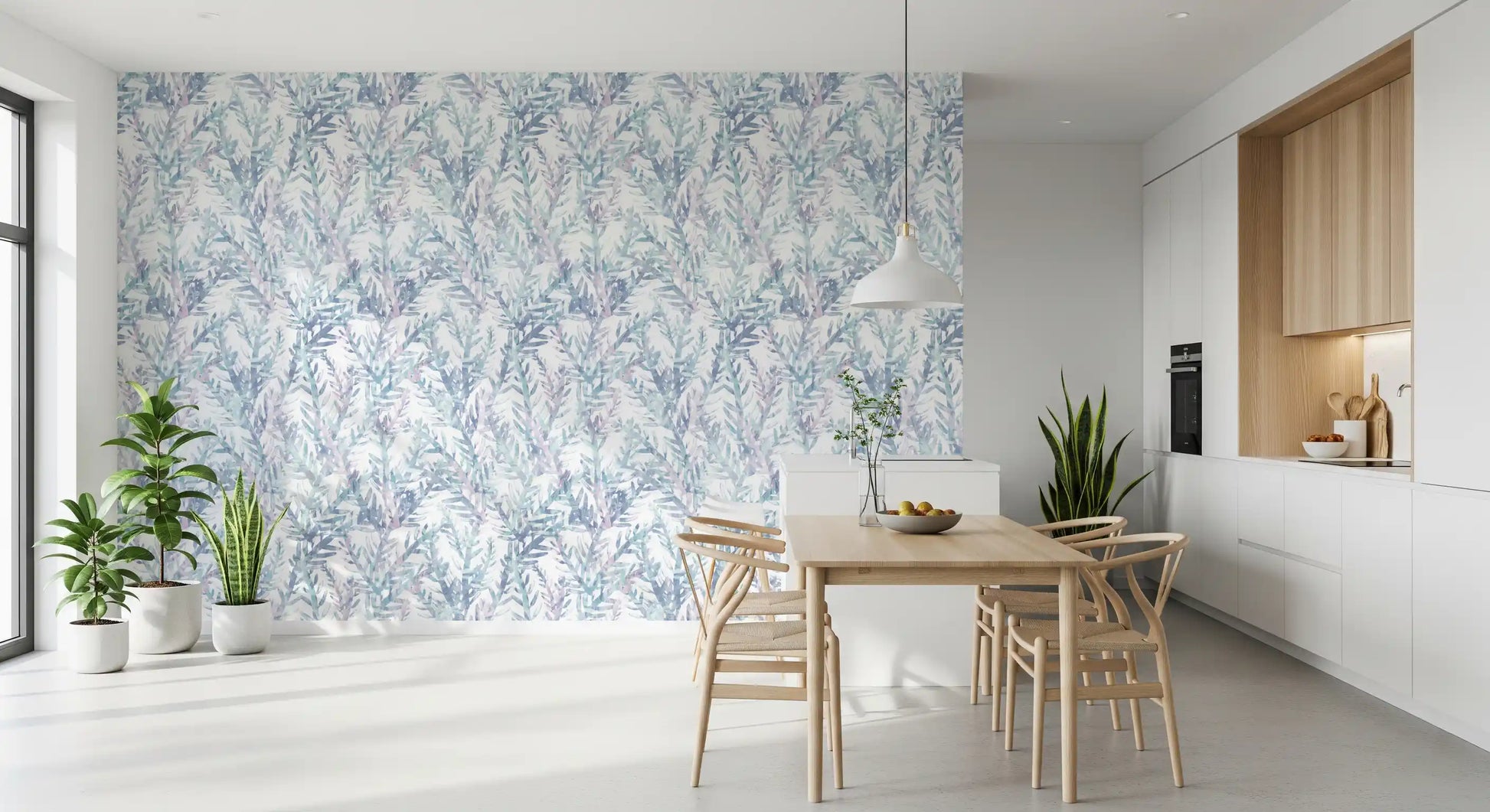 Ethereal Botanical Fern Frost Wallpaper⁠