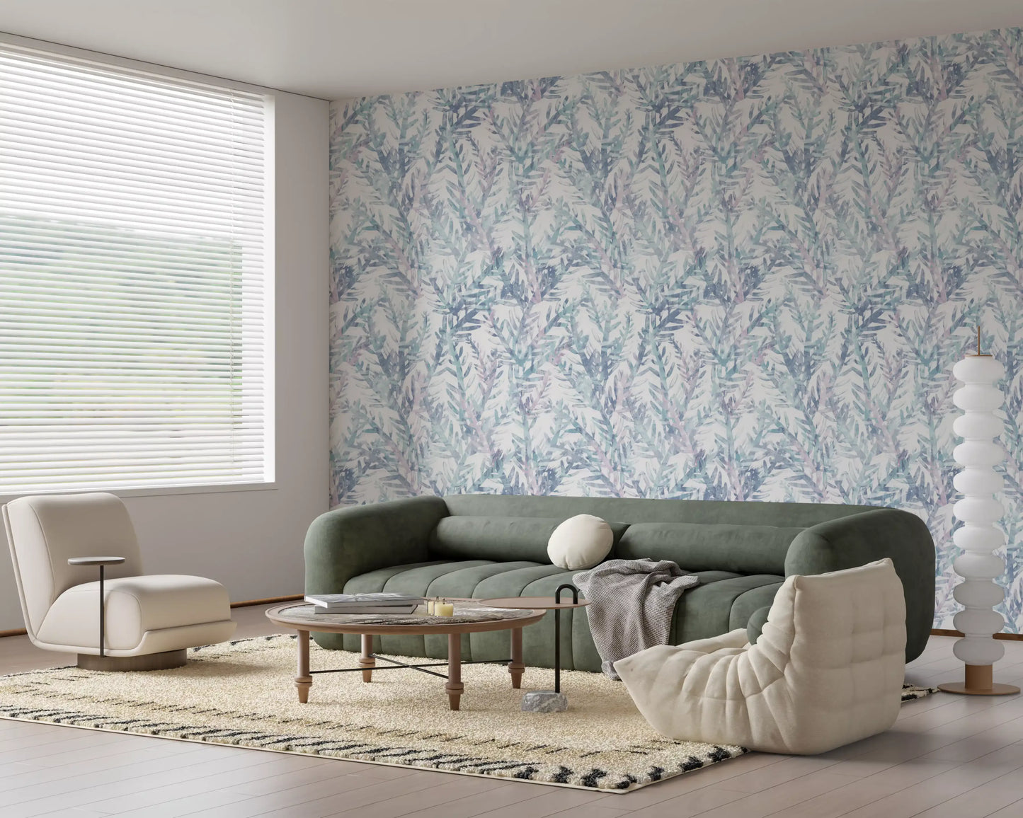 Ethereal Botanical Fern Frost Wallpaper⁠