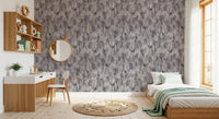Muted Mauve Leaf Silhouette Wallpaper⁠