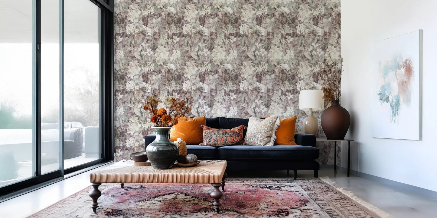 Ethereal Botanical Distressed Garden Wallpaper⁠