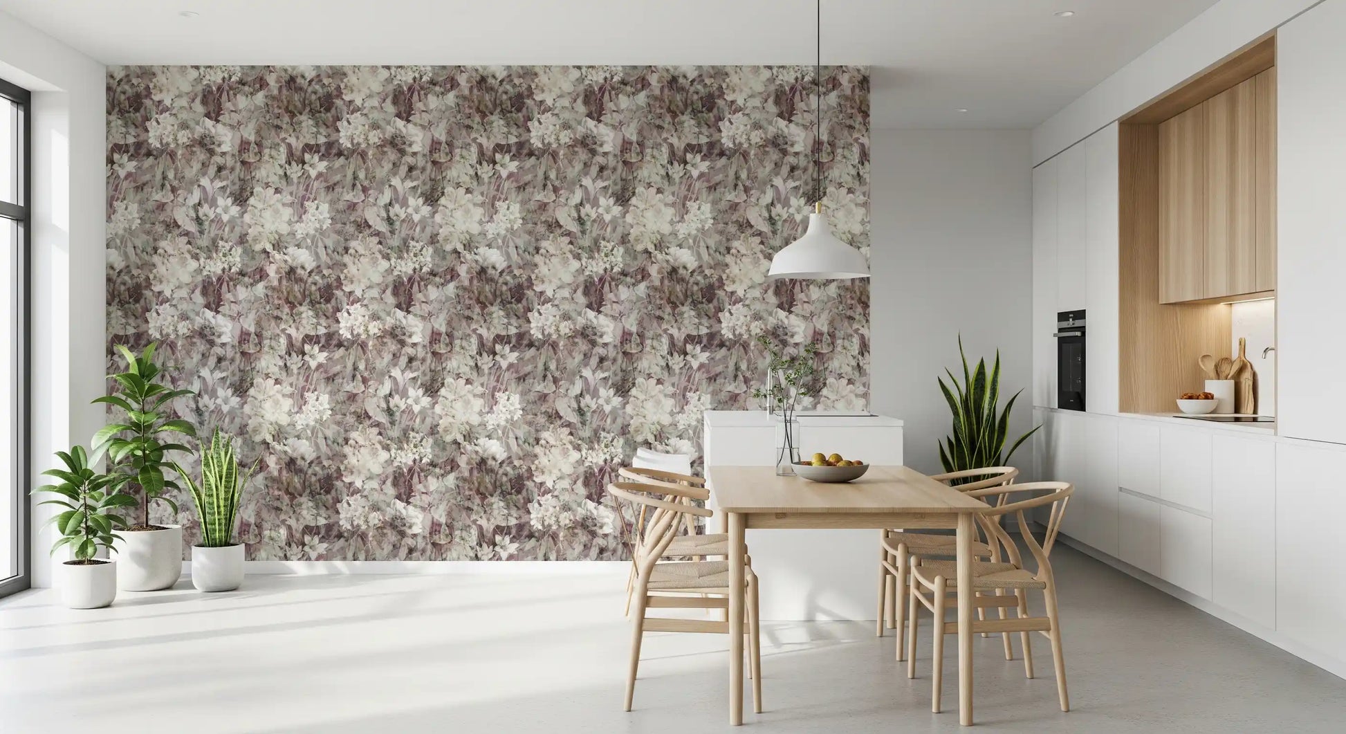 Ethereal Botanical Distressed Garden Wallpaper⁠