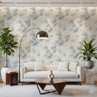 Muted Sage Botanical Sprigs Wallpaper⁠