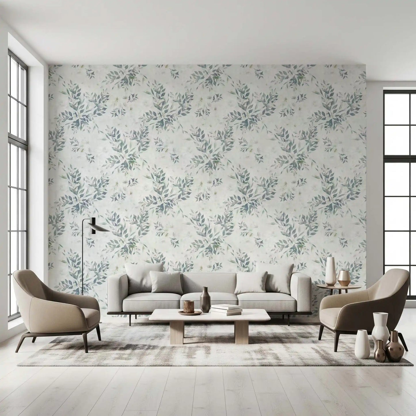 Muted Sage Botanical Sprigs Wallpaper⁠