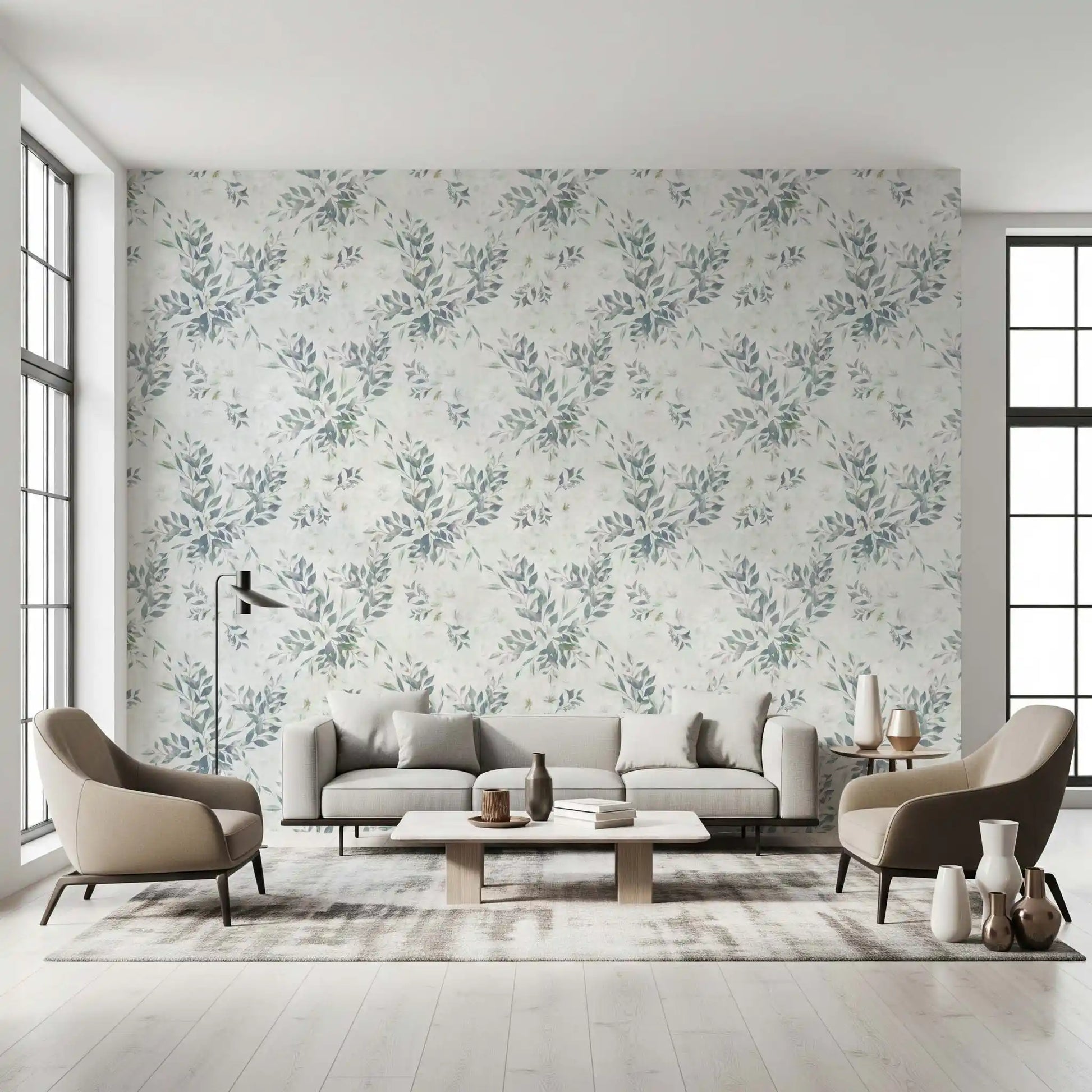 Muted Sage Botanical Sprigs Wallpaper⁠