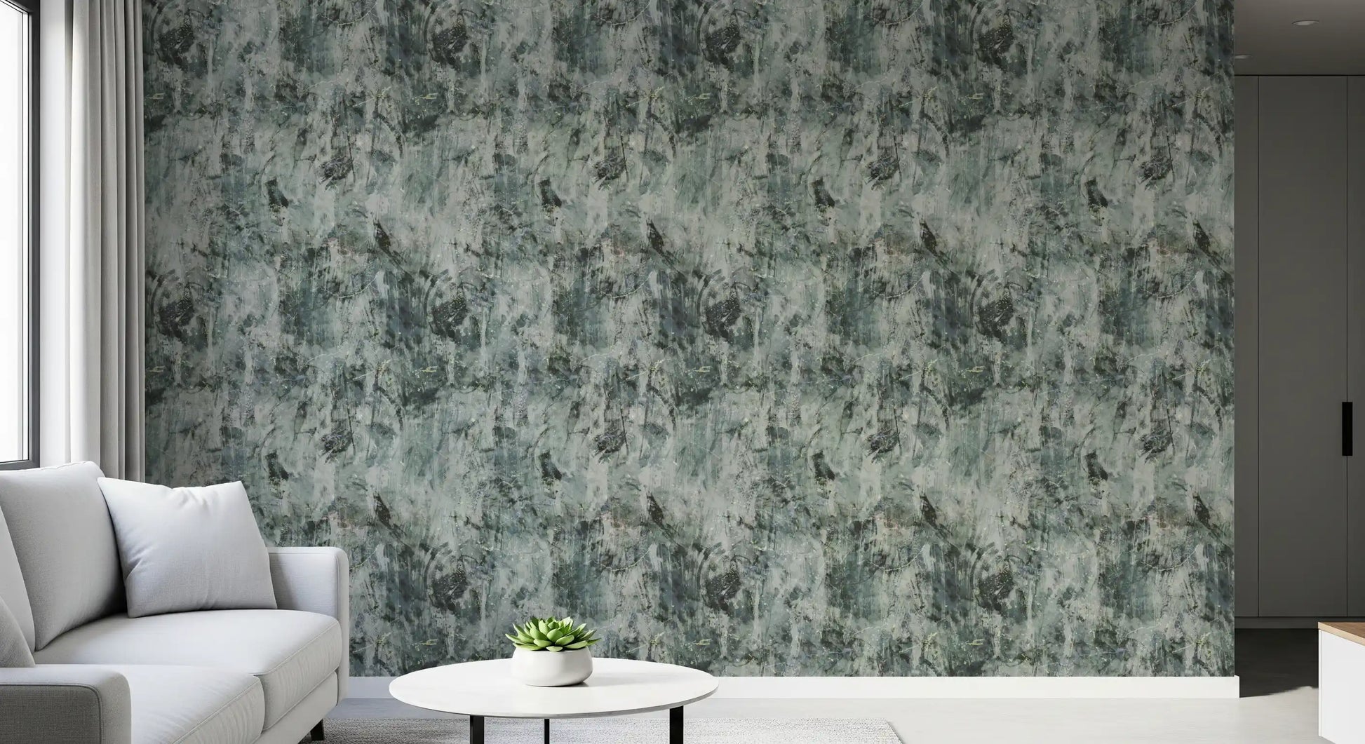 Industrial Sage Concrete Texture Wallpaper⁠