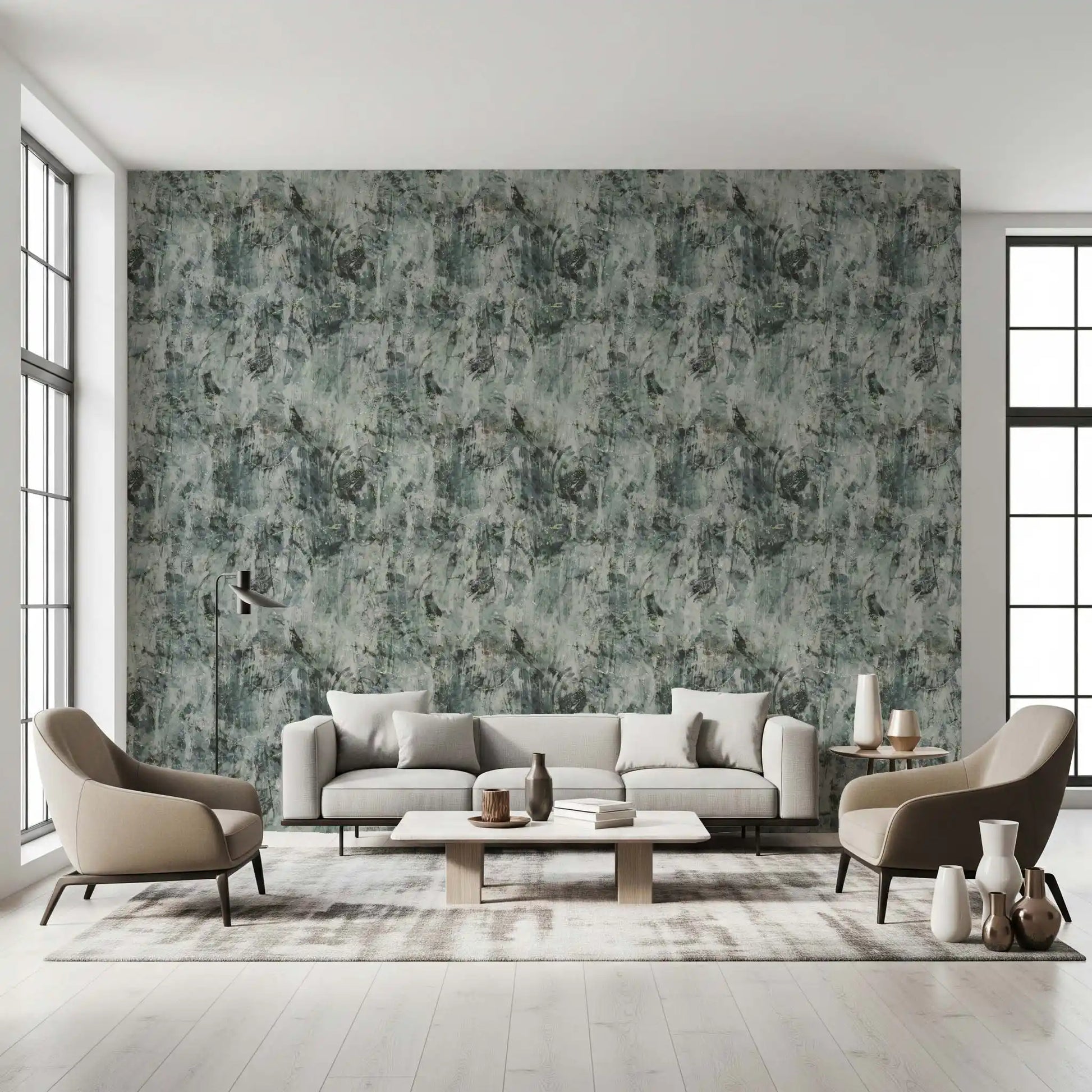 Industrial Sage Concrete Texture Wallpaper⁠