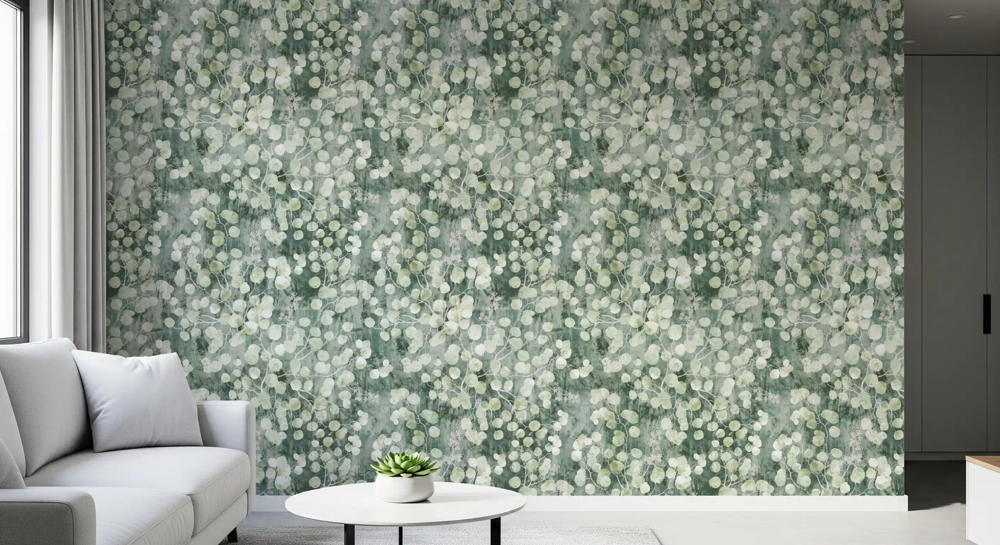 Eucalyptus Mist Brushstroke Wallpaper⁠