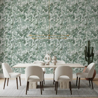 Green leaf canopy wallpaper in a modern kitchen GD12325