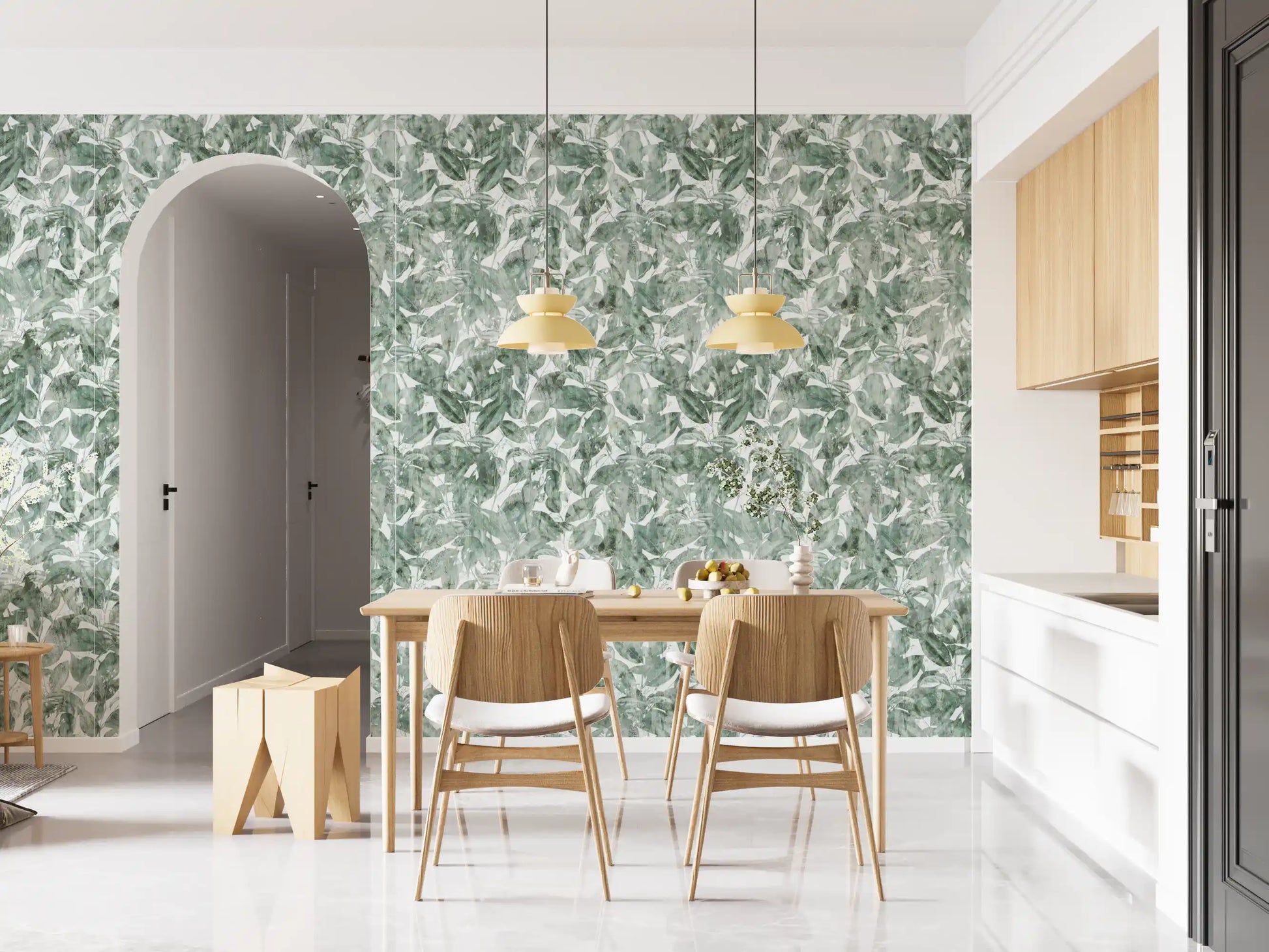 Sage Botanical Forest Print Wallpaper⁠
