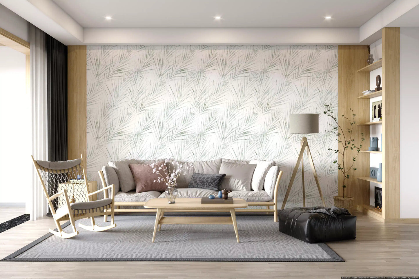 Sage Palm Botanical Sketch Wallpaper⁠