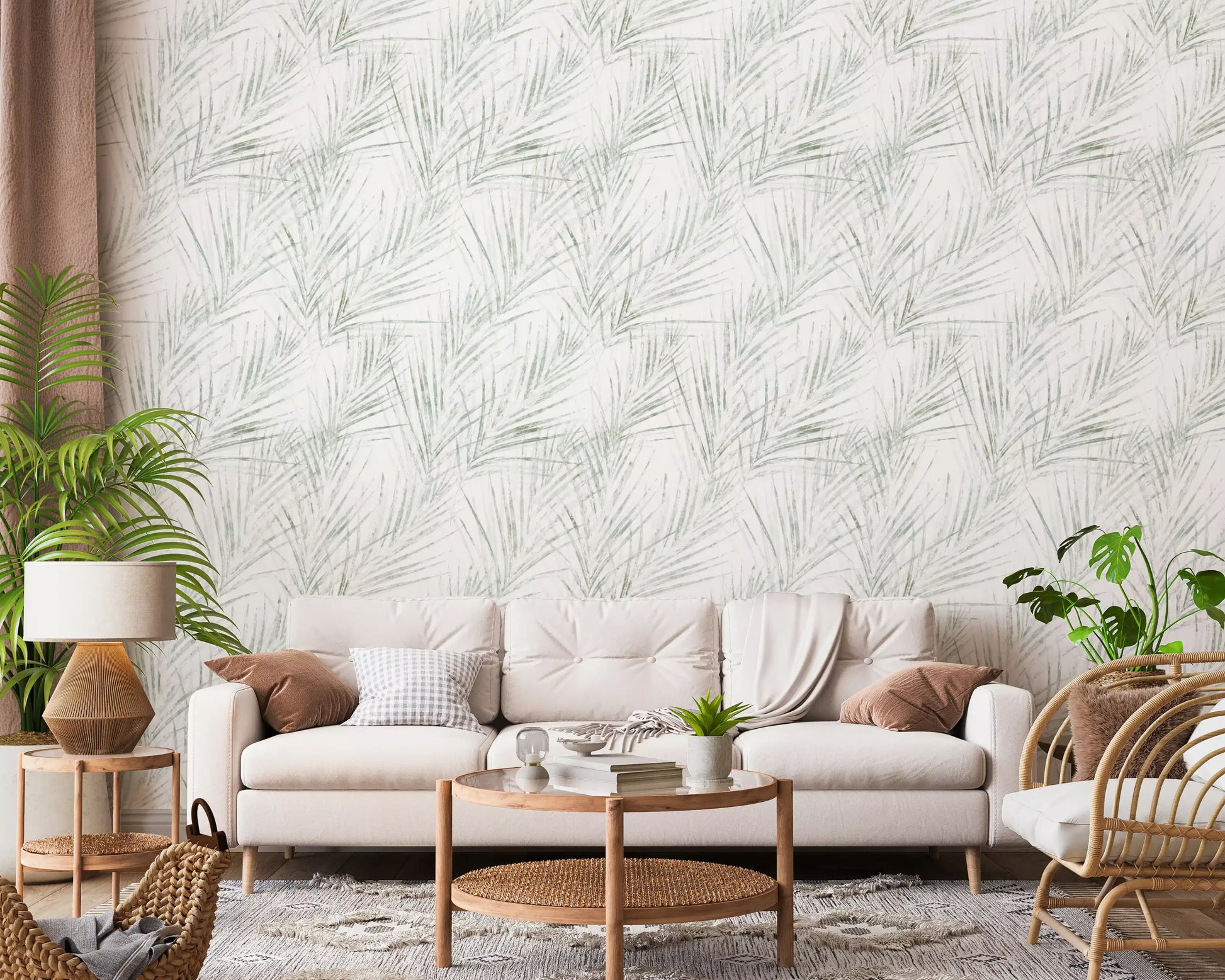 Sage Palm Botanical Sketch Wallpaper⁠