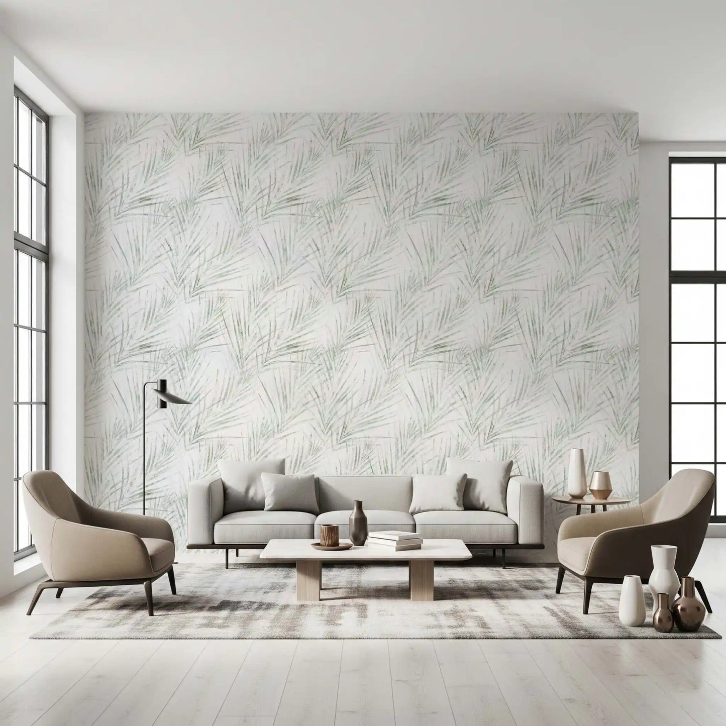 Sage Palm Botanical Sketch Wallpaper⁠
