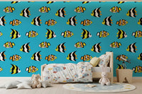 Tropical Fish Playful Ocean Pattern Wallpaper⁠