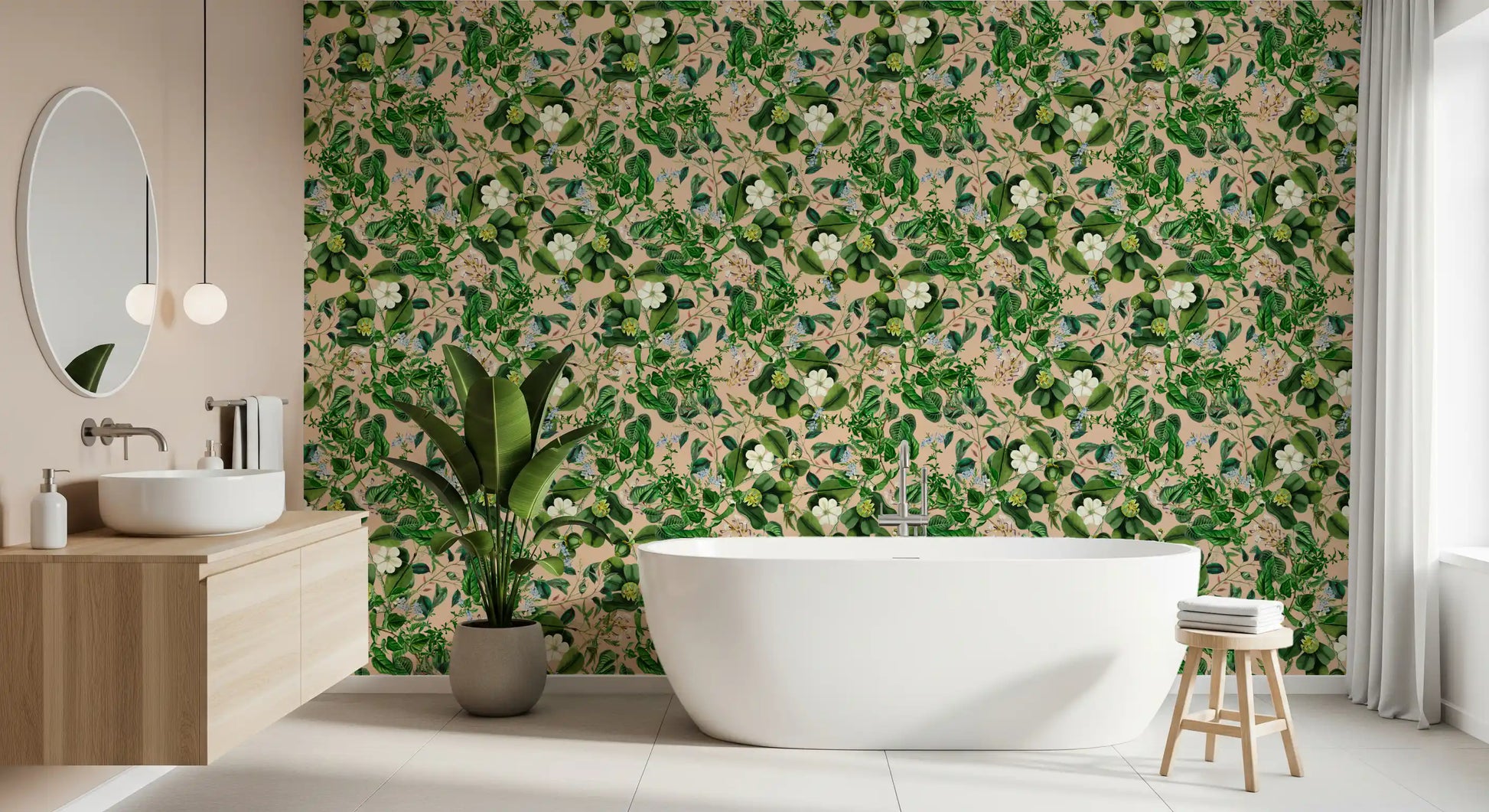 Vintage Botanical Foliage Wallpaper⁠