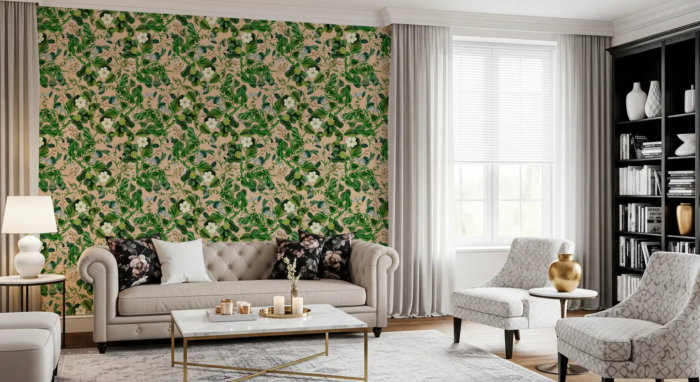 Vintage Botanical Foliage Wallpaper⁠
