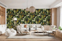 Rustic Botanical Forest Illustration Wallpaper⁠