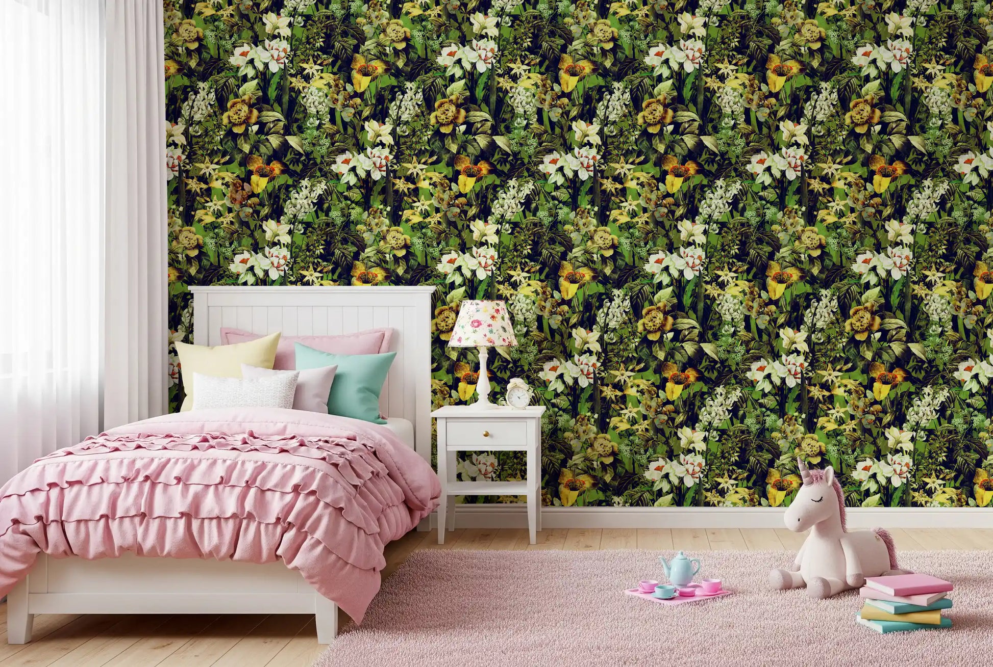 Rustic Botanical Forest Illustration Wallpaper⁠