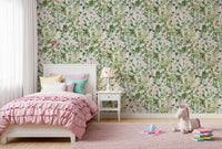 Soft Sage Floral Meadow Wallpaper⁠
